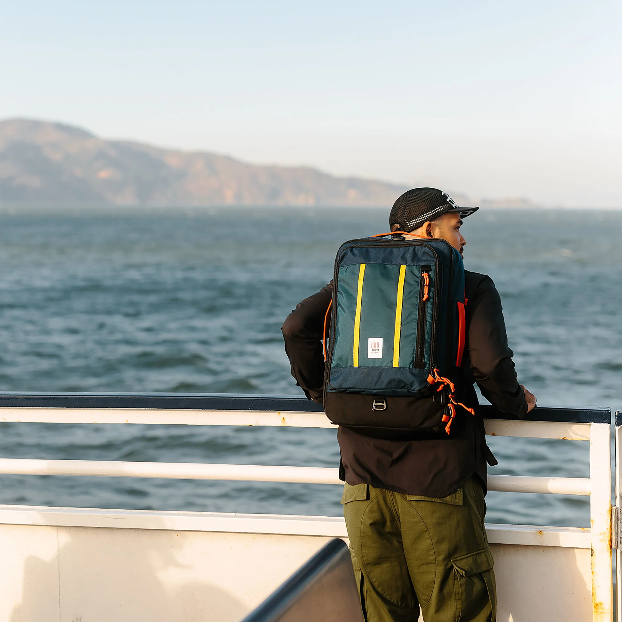 One-bag travel packing scene